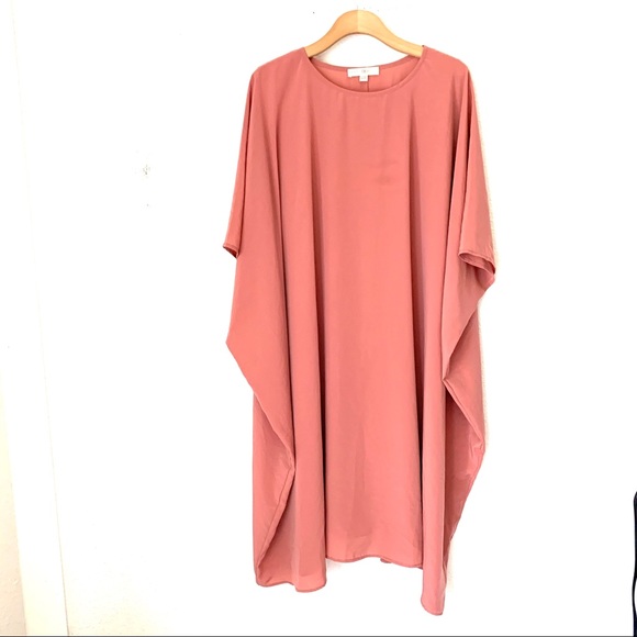 Mimu Maxi Cacade Square Dress Rose One Size Drapes - Picture 3 of 12